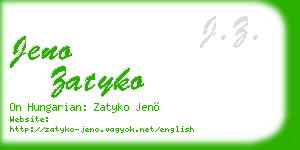 jeno zatyko business card